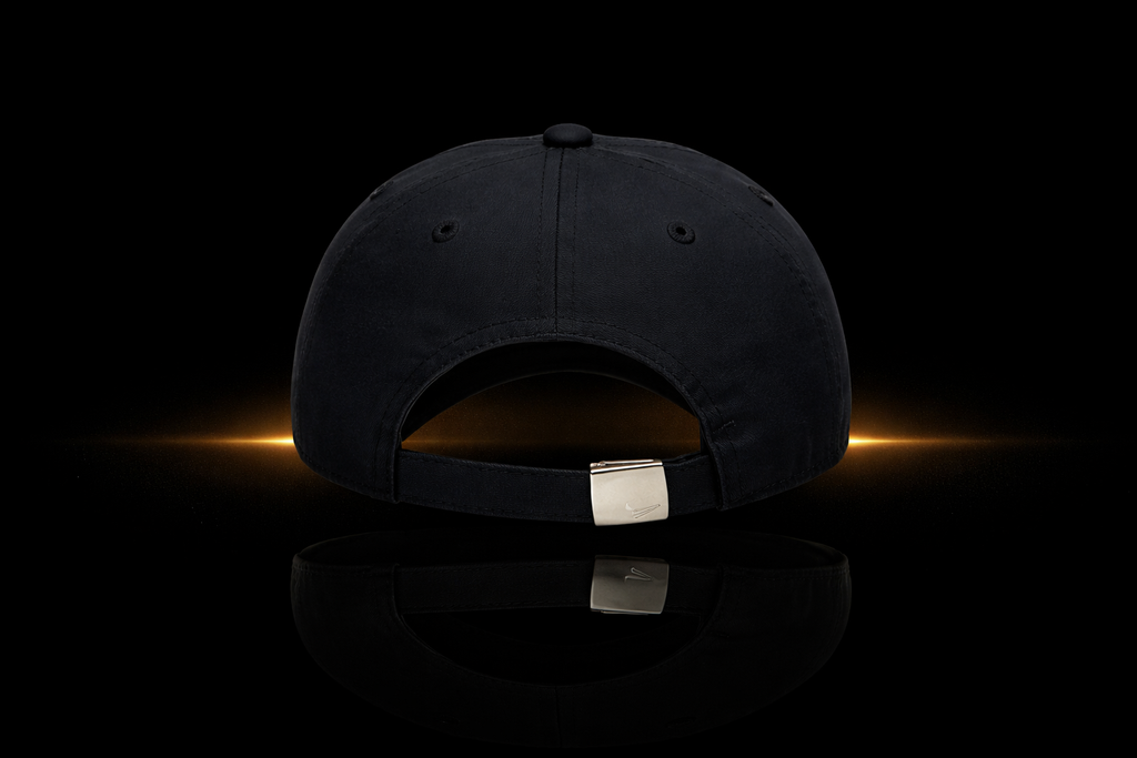 black minimal performance cap adjustable breathable