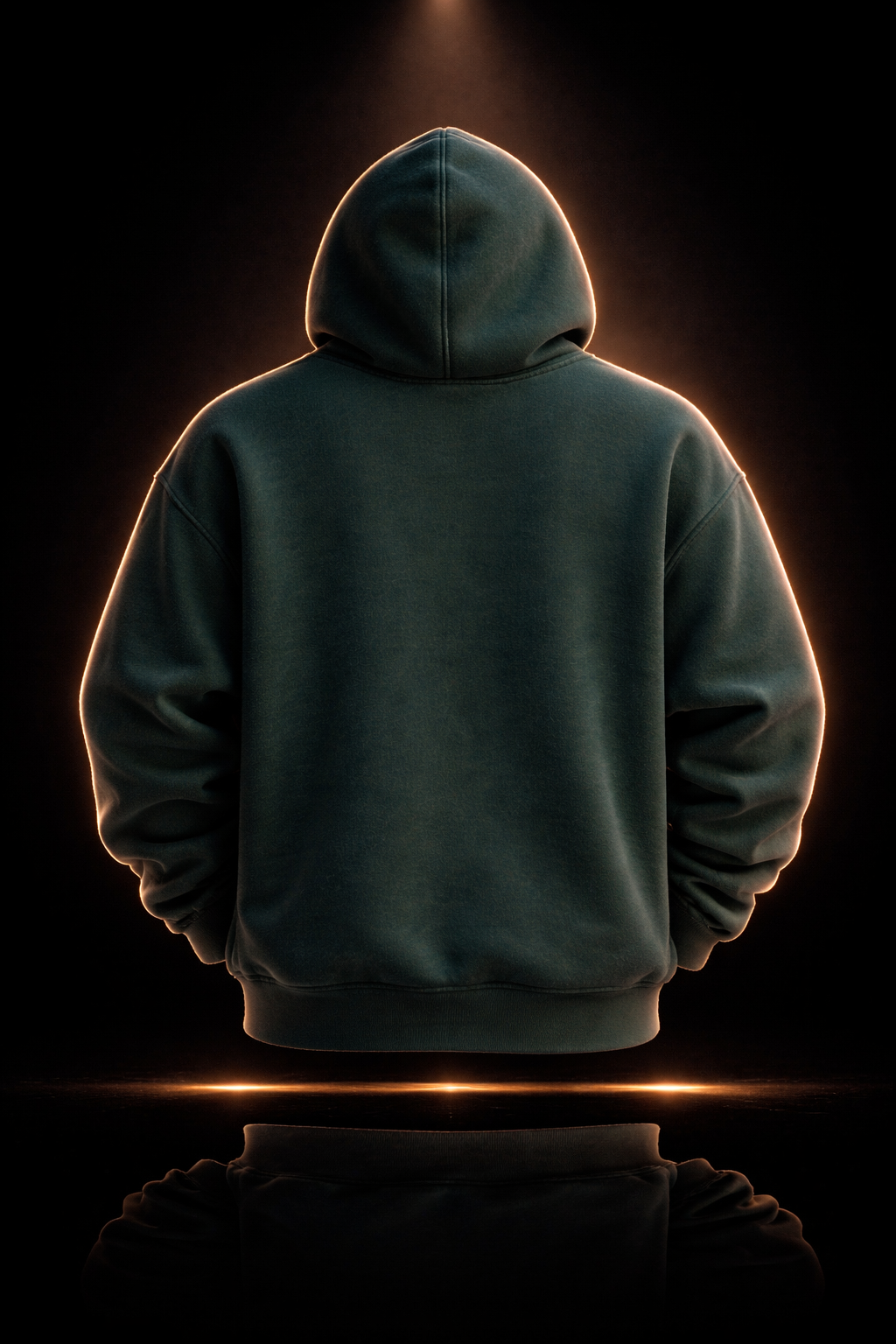 forest green hoodie embossed premium heavyweight